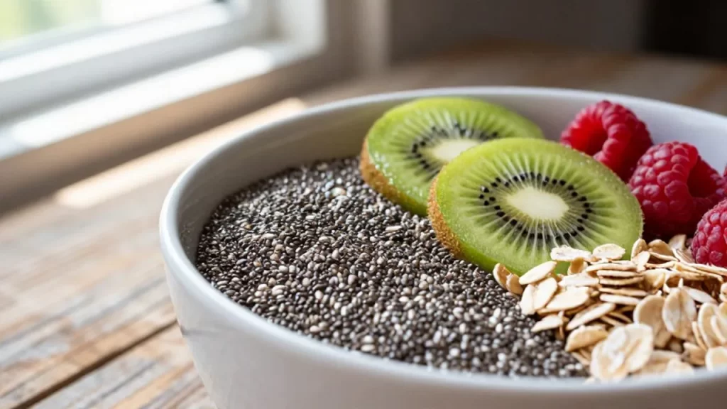 Bol de desayuno saludable con avena