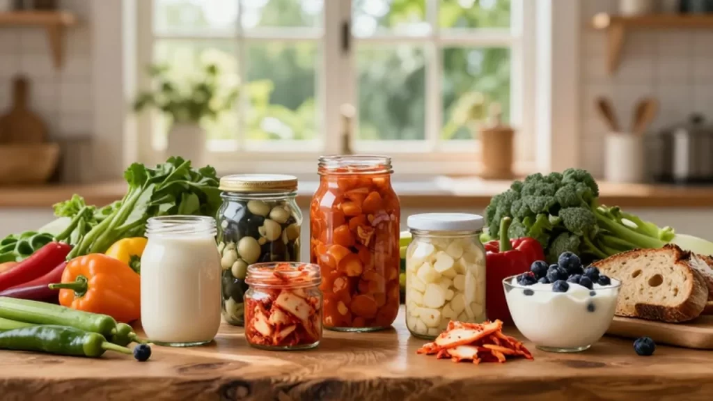 Variedad de alimentos fermentados
