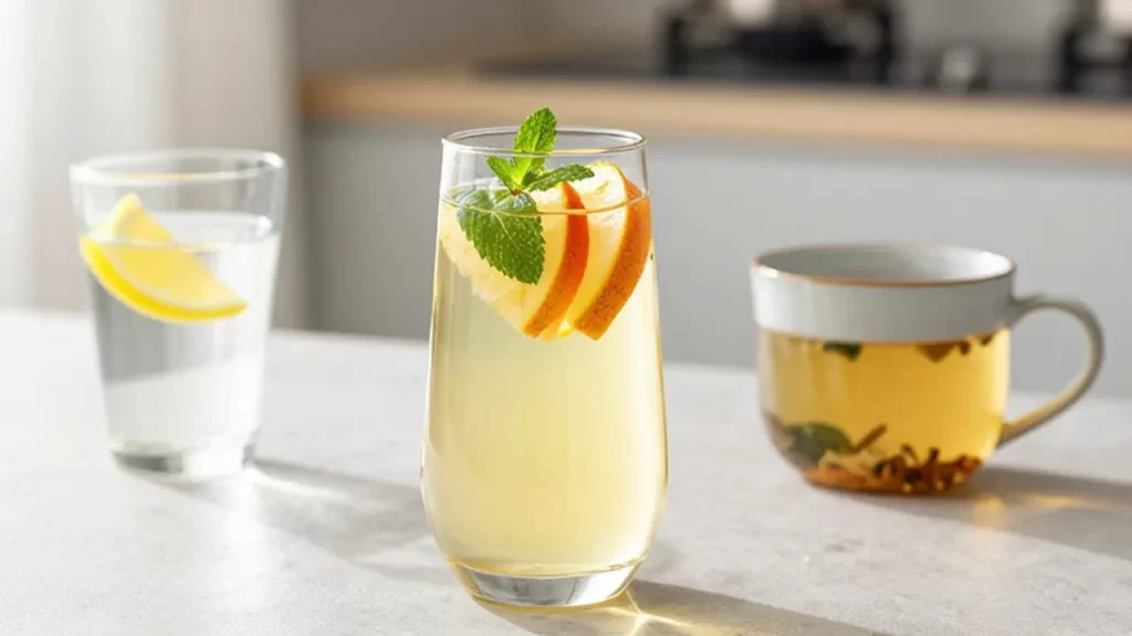 Bebidas saludables de kombucha con fruta