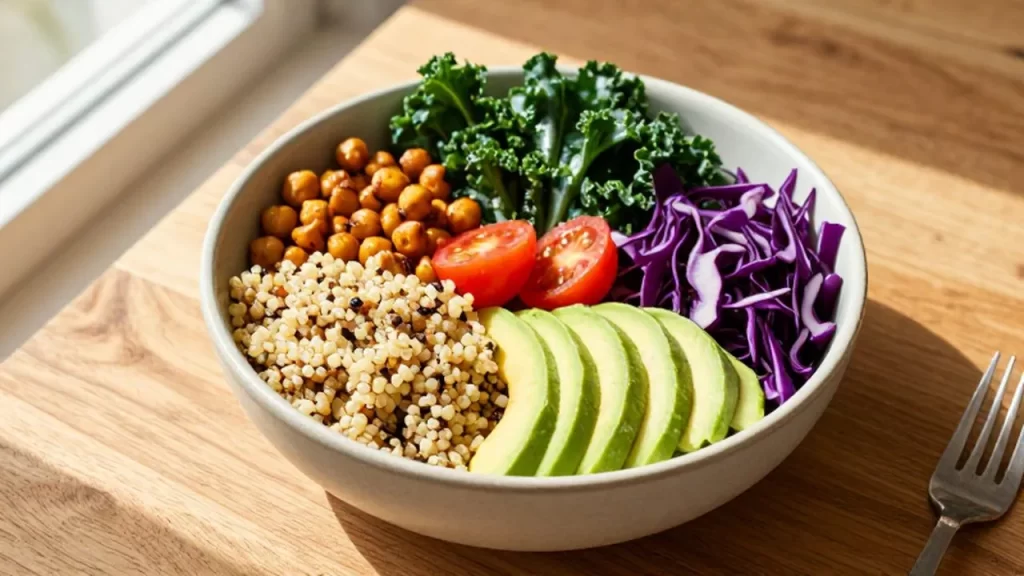 Bol de quinoa con aguacate